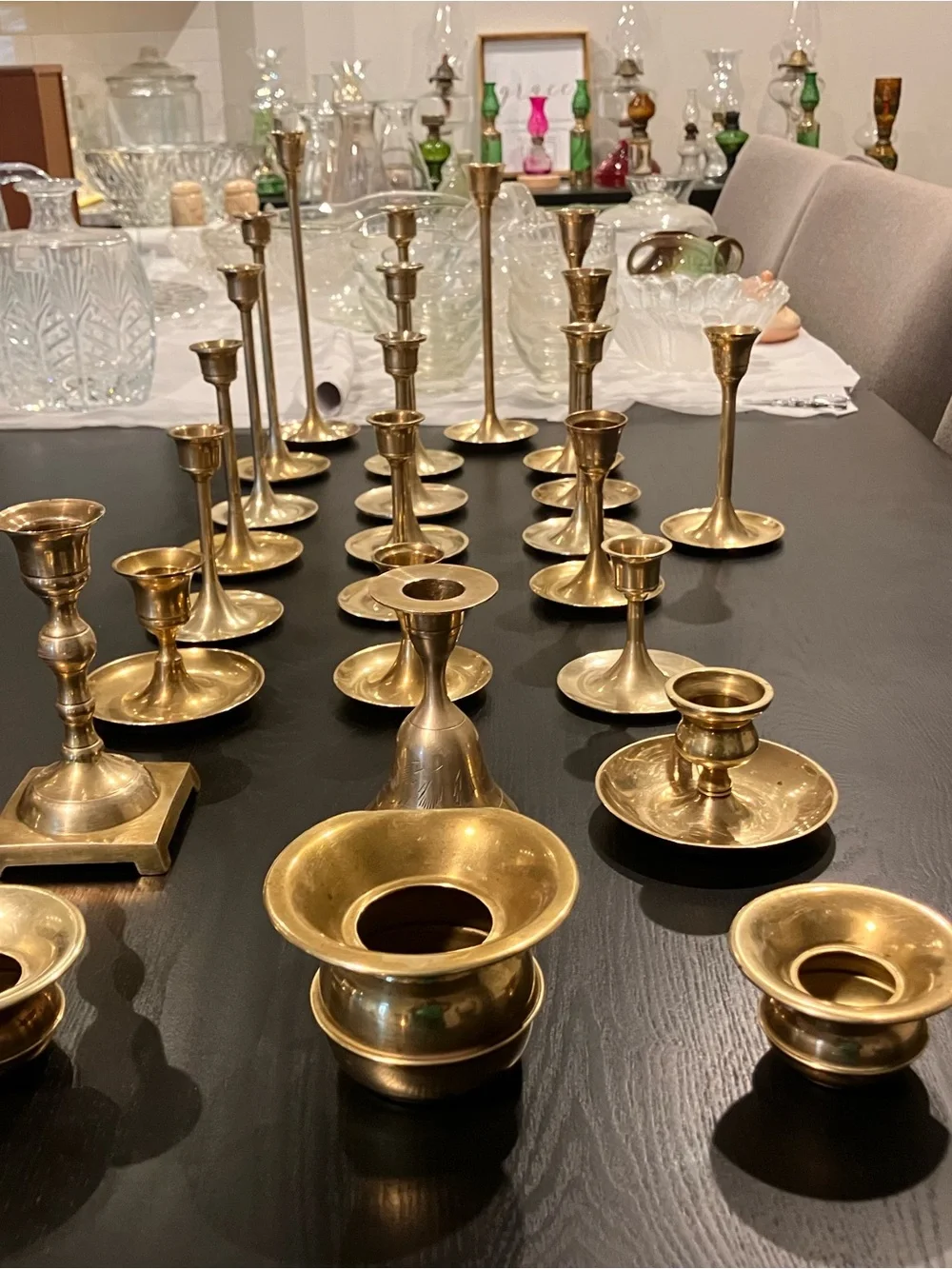 Assorted Brass Candle Holder Collection - Polished Brass Finish